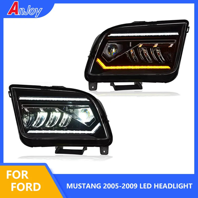 One Pair Car Lights For Ford Mustang 2005-2009 LED Headlight Modified Front LED Headlamp Plug And Play Head Lamp Accessories