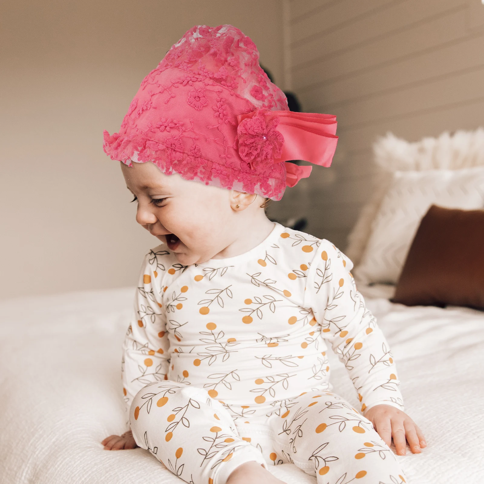 

Baby Topper Infant Hats Newborn Girl Bonnet Christening Bonnets for Girls Baptism