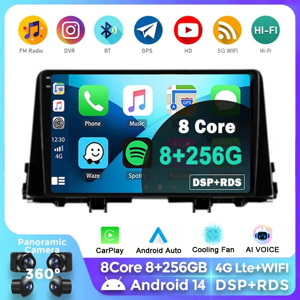 

9 Inch For KIA Morning 3 Picanto 2016 2017 2018 2019 2020 Car Multimedia Player Android 14 Car Stereo Car Radio GPS Carplay Auto