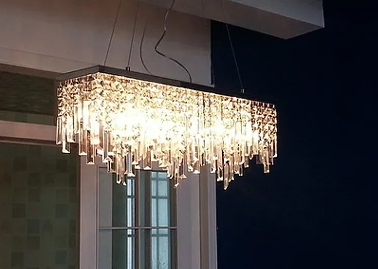 Modern brief style rectangular dinning room crystal pendant lights L800*W200*h1000mm