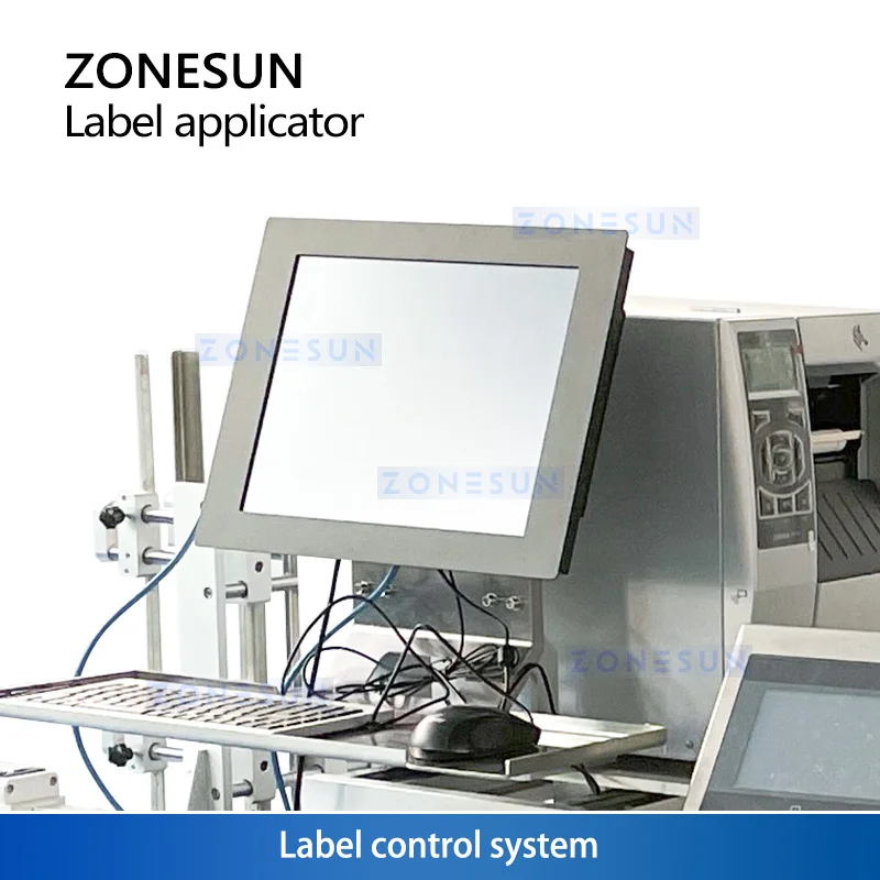 ZONESUN Automatic 3-side Flat Surfaces Corner Labeling Machine Label Applicator Plastic Box Book Sticker Equipment ZS-TB833C