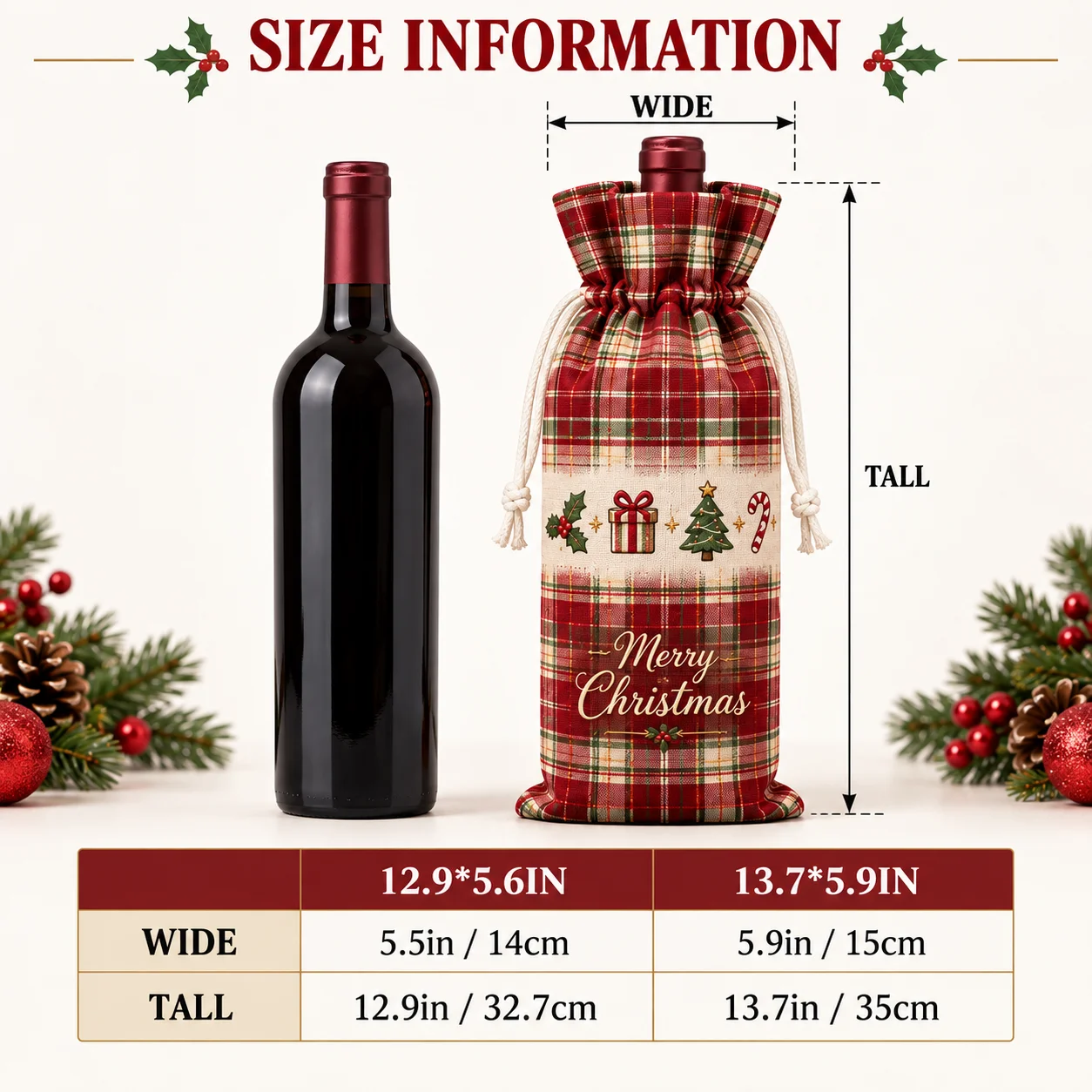 Custom Wine Bottle Cover Faux Linen Custom Wine Bottle Cover for Home Kitchen Bar Dining Room Wedding Party Gift Storage Decor