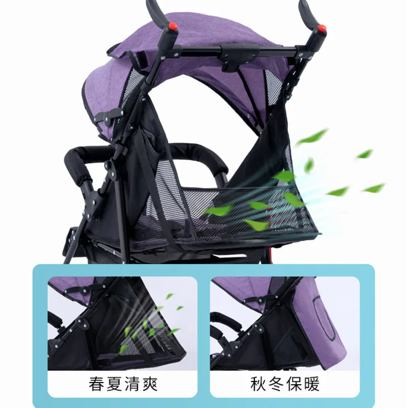 Can Sit And Lie In Baby Stroller Ultra-light Portable Baby Umbrella Stroller Folding Shock-absorbing Trolleys For Children