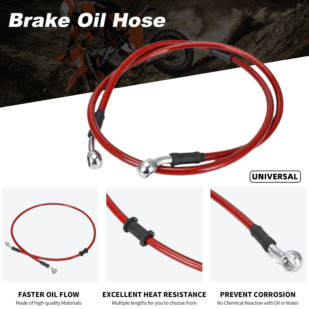 Hose Line Pipe Tube 28 Degree Banjo Motorcycles 500-1300mm Universal Braided Steel Hydraulic Brake Clutch Radiator Oil Cooler