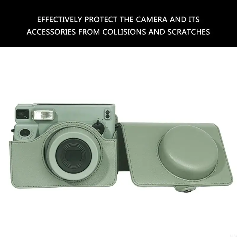 Y98A Instants Camera Base pour large 400, couverture en PU avec sangle