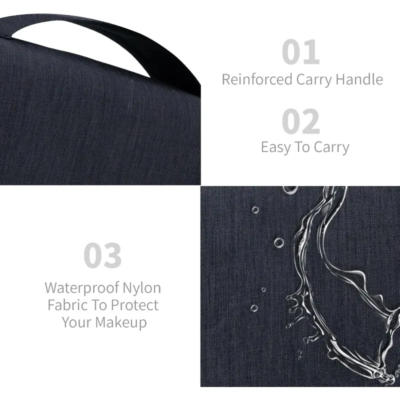 Large Capacity Hanging Toiletry Bag - Waterproof Travel Cosmetic Bag for Men/Women, Fits Shampoo, Brushes & Toiletries