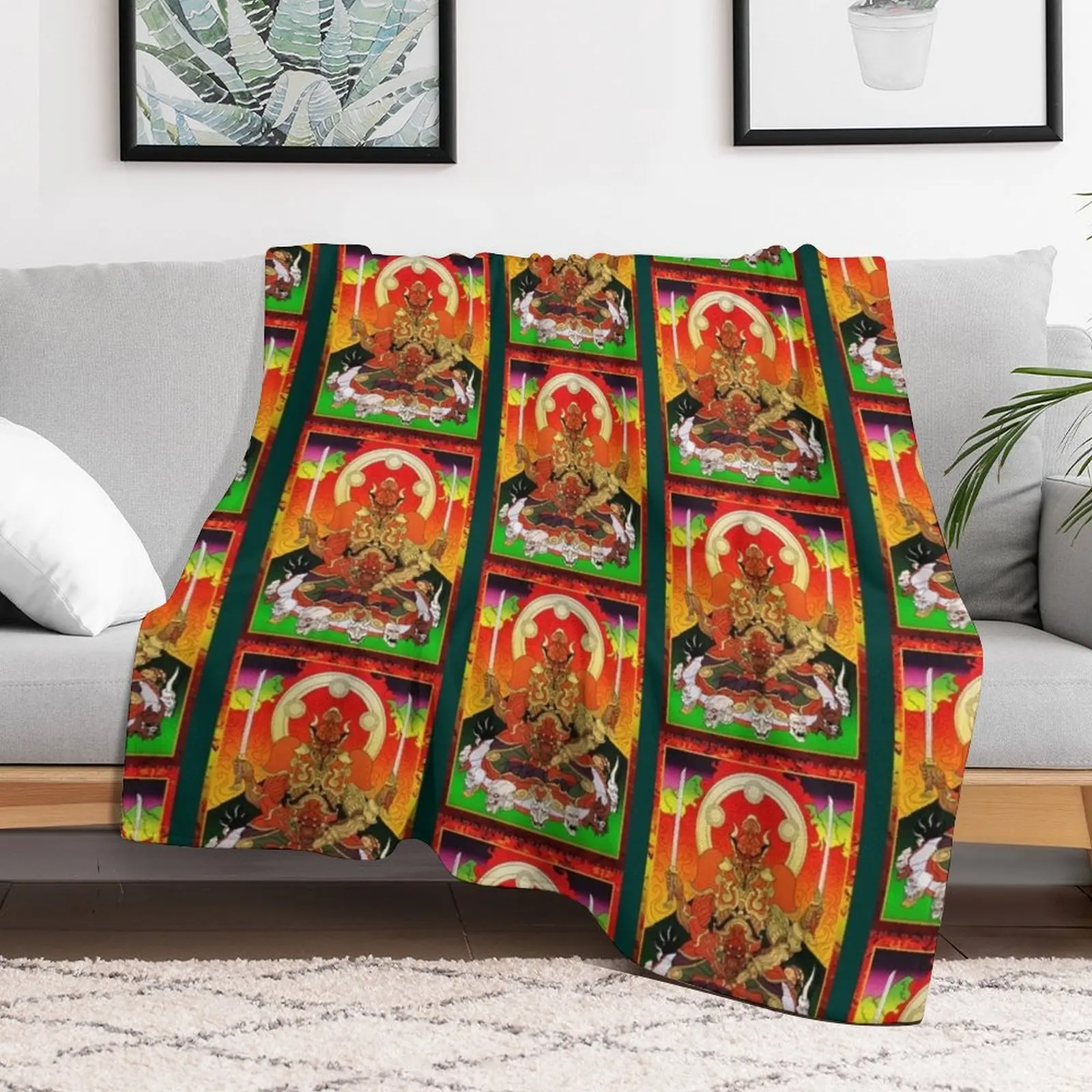 Yoshimitsu, Tekken and Soul Calibur, Buddhism Art Style Throw Blanket