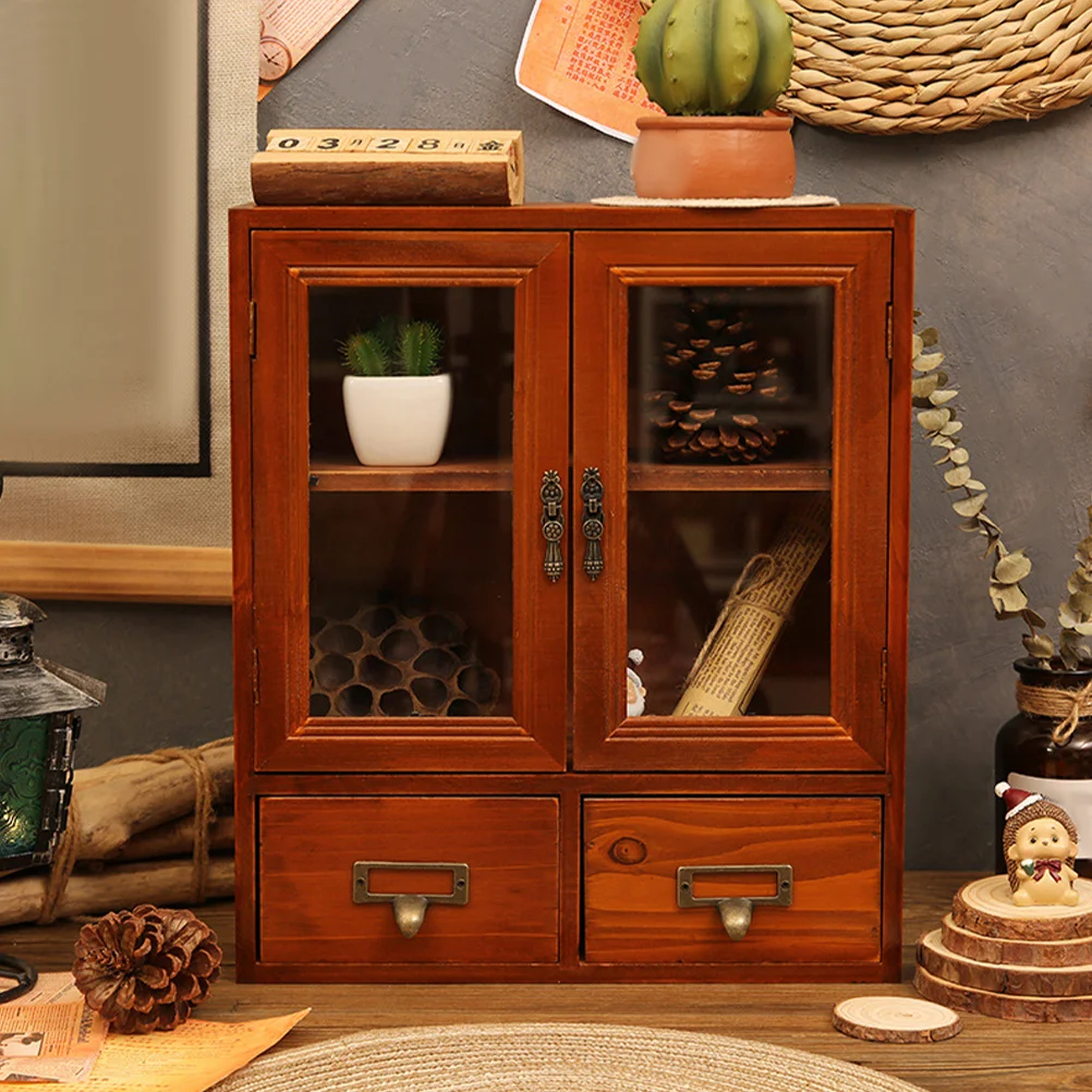 

Multi-layer Chest of Drawers Cosmetics Holder Figures Rack White Food Wooden Display Stand Office Kitchen Cabinets