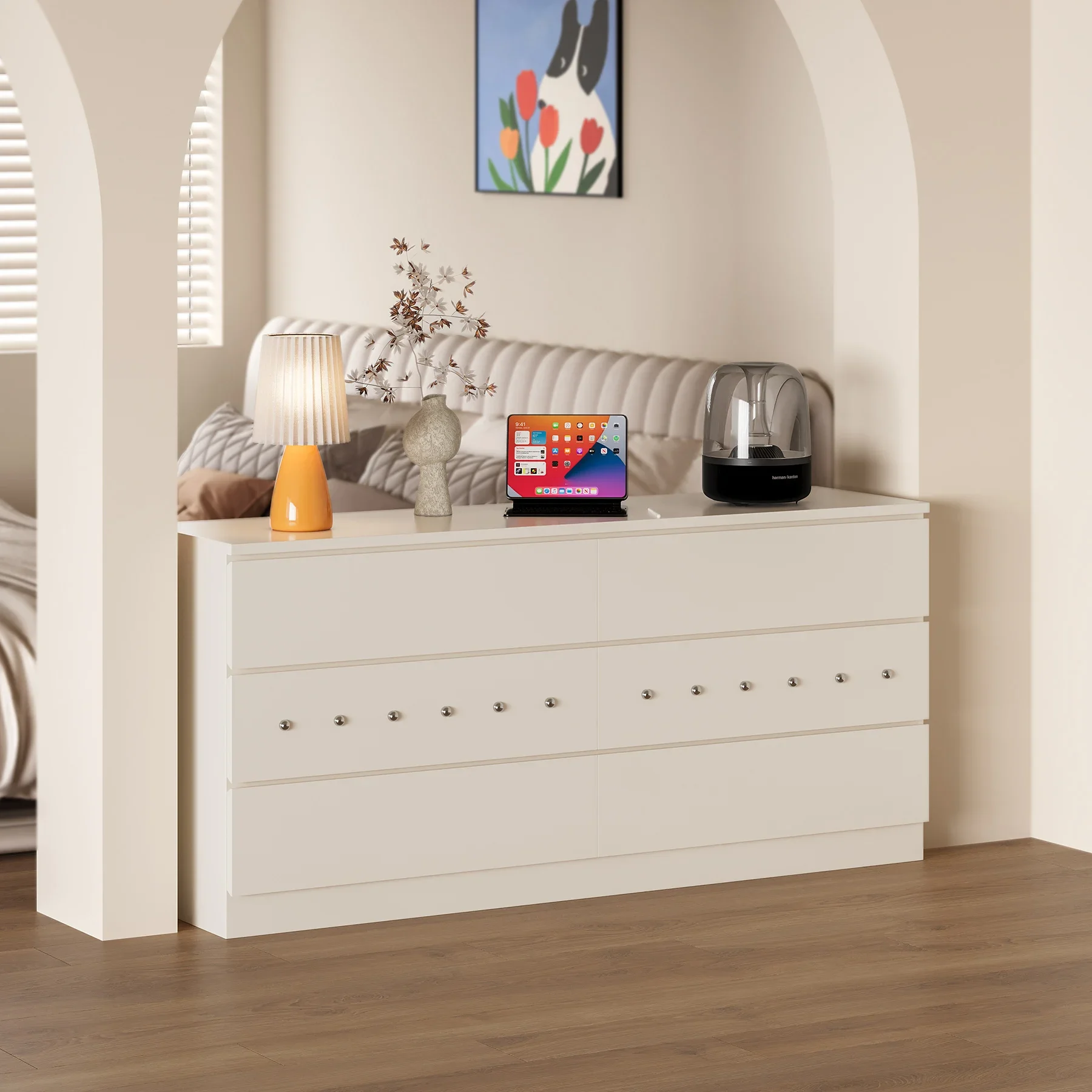 Multi-Specification Chest of Drawers Sideboard Solid Wood Multi-Color Rivet Storage Cabinet Bedside Table