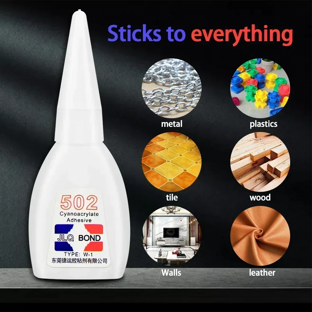 502 Super Glue Instant Quick-drying Cyanoacrylate Adhesive Leather Rubber Wood Metal Strong Bond Liquid Glue Tool