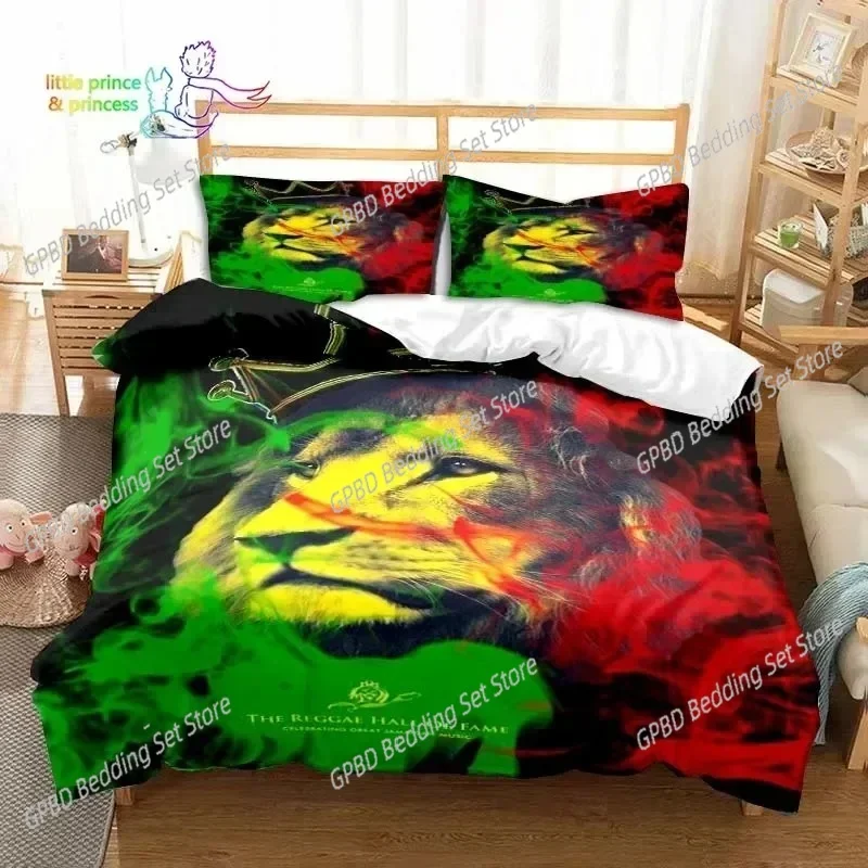 Reggae Marijuana Trippy Cannabis Leaves Bedding Set Single Twin Full Queen King Size Bed Set Adult Kid Bedroom Bedding Gift