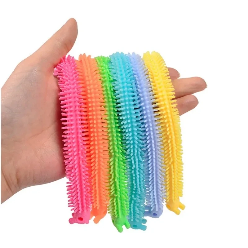 6PCS Novelty Funny Colorful Alpaca Lala Le Bracelet Stress Relief Sensory Toys Decompression Noodle Stretch Rope Toy Autism Gift