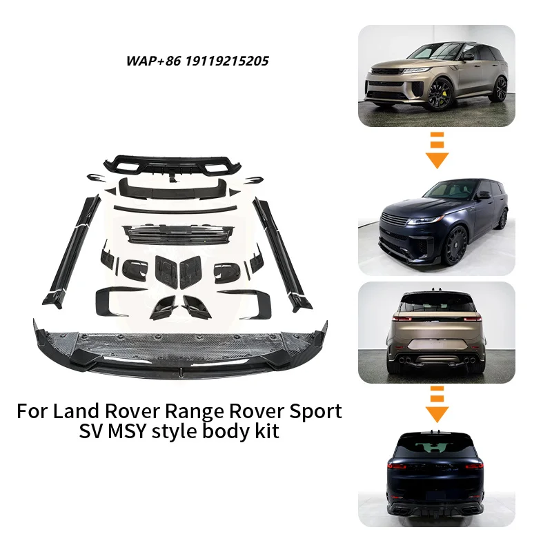 MSY Style Dry Carbon Fiber Body Kit for 2024 Range Rover Sport SV Front Lip Rear Diffuser Side Skirts Rear Spoiler Mirror Cover