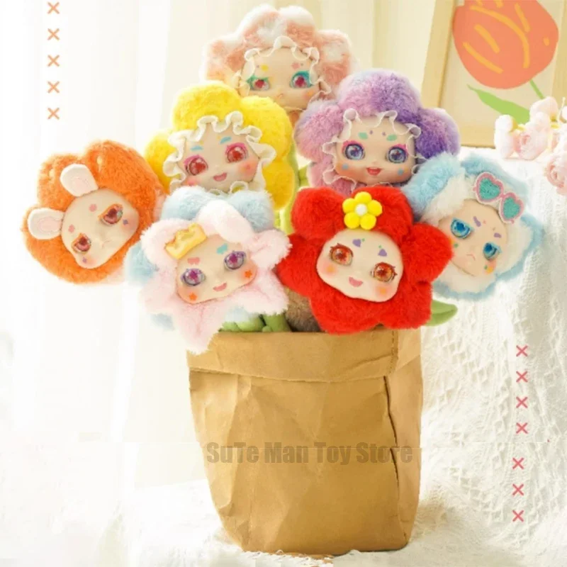 Kimmon Plush Flower Bouquet Flowers Have Bloomed Stuffed Plushine Action Figure Doll Home Decor Girl Toy Gift Desk Ornament