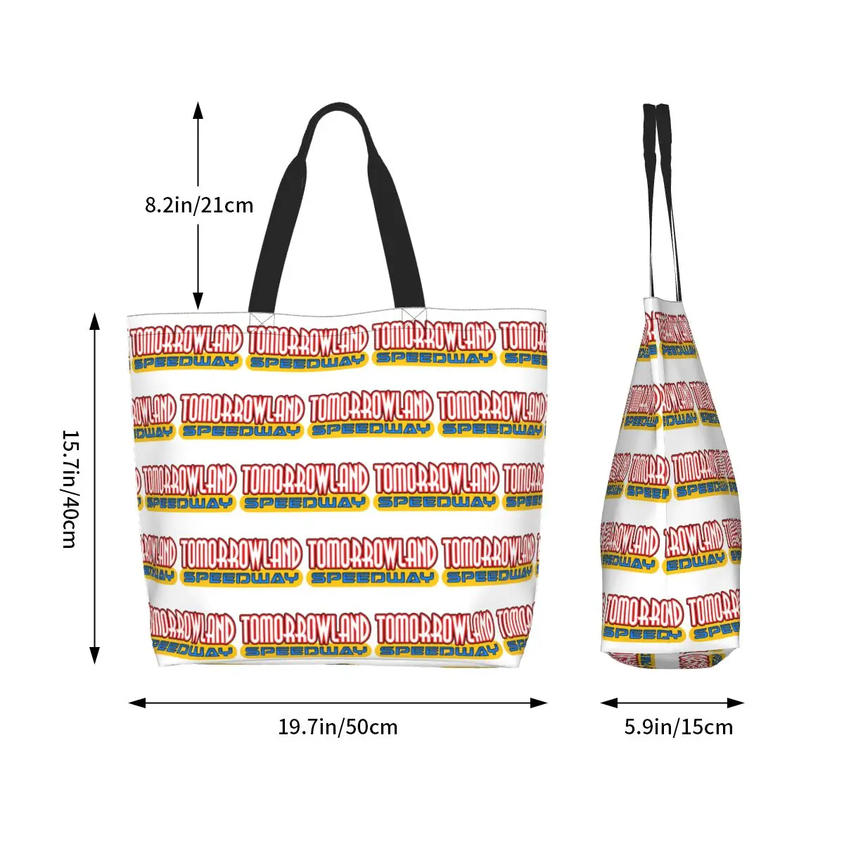 Tomorrowland Adult Cowboy Shopping Tote Bag Canvas Large Capacity Shoulder Bags Shopper Grocery Handbag for Women