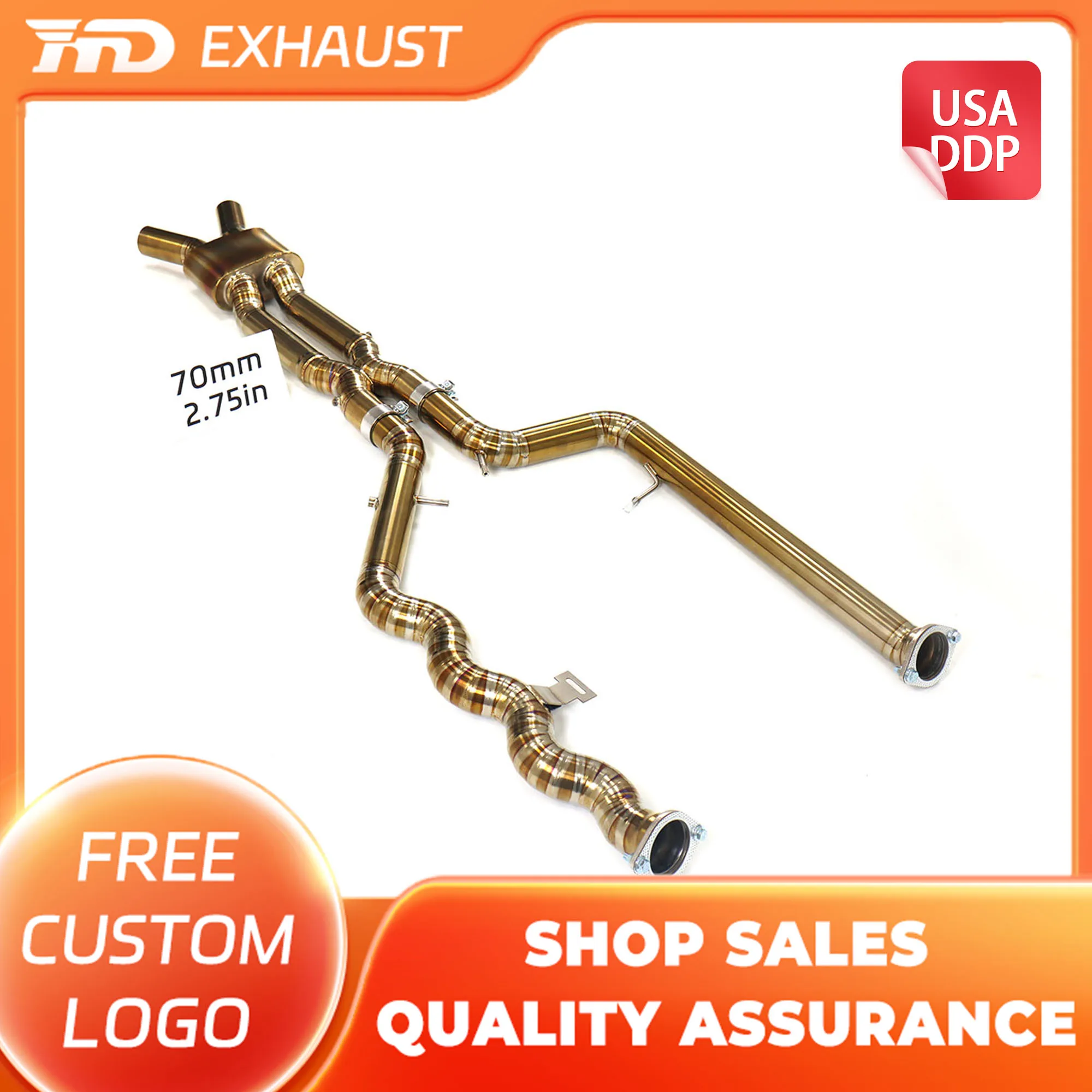 

HMD Hot sale titanium alloy Exhaust pipe system middle pipe for BMW M3 M4 G8X 3.0T performance equal for car