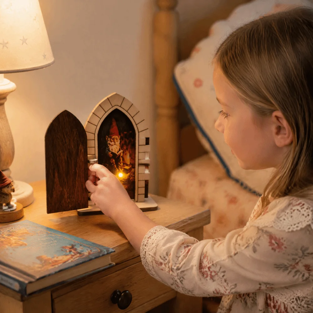 Wooden Fairy Door Creative Mini Tabletop Decor Handcrafted Fairy Garden Wooden Door Christmas Decor