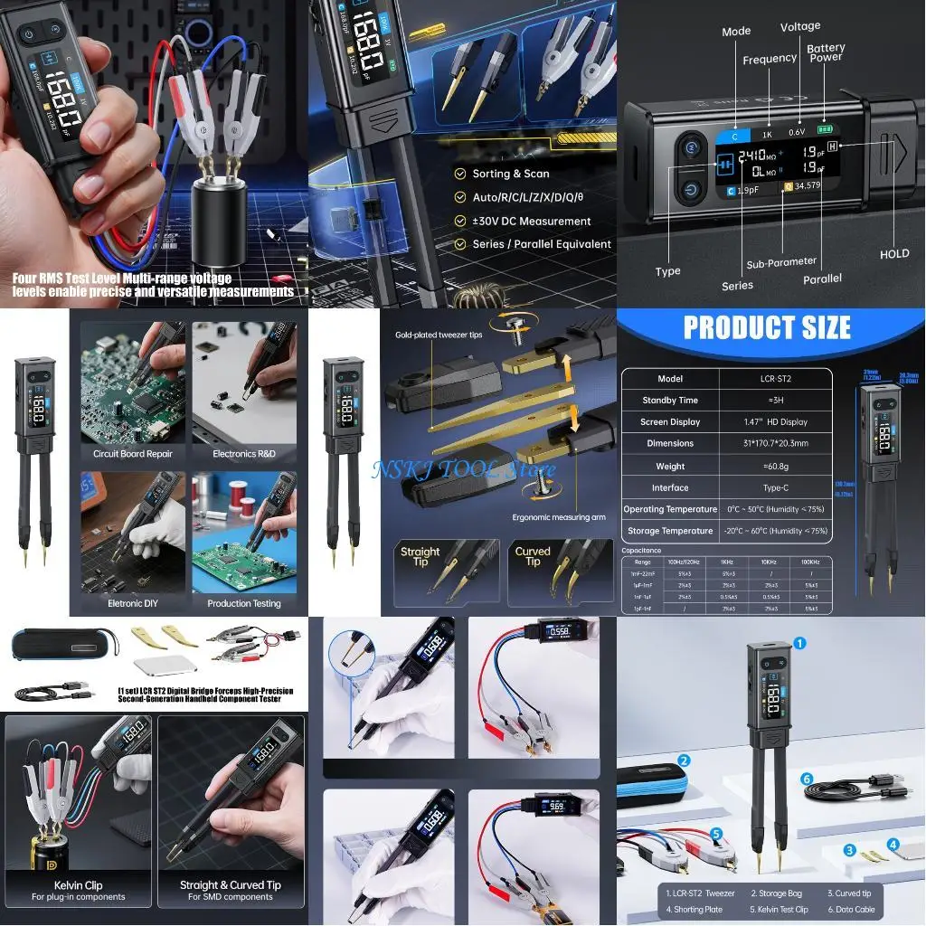 L8RC Multifunctional Digital Tweezer Instrument with Function & Auto Classification ABS for Efficient Batch Analysis