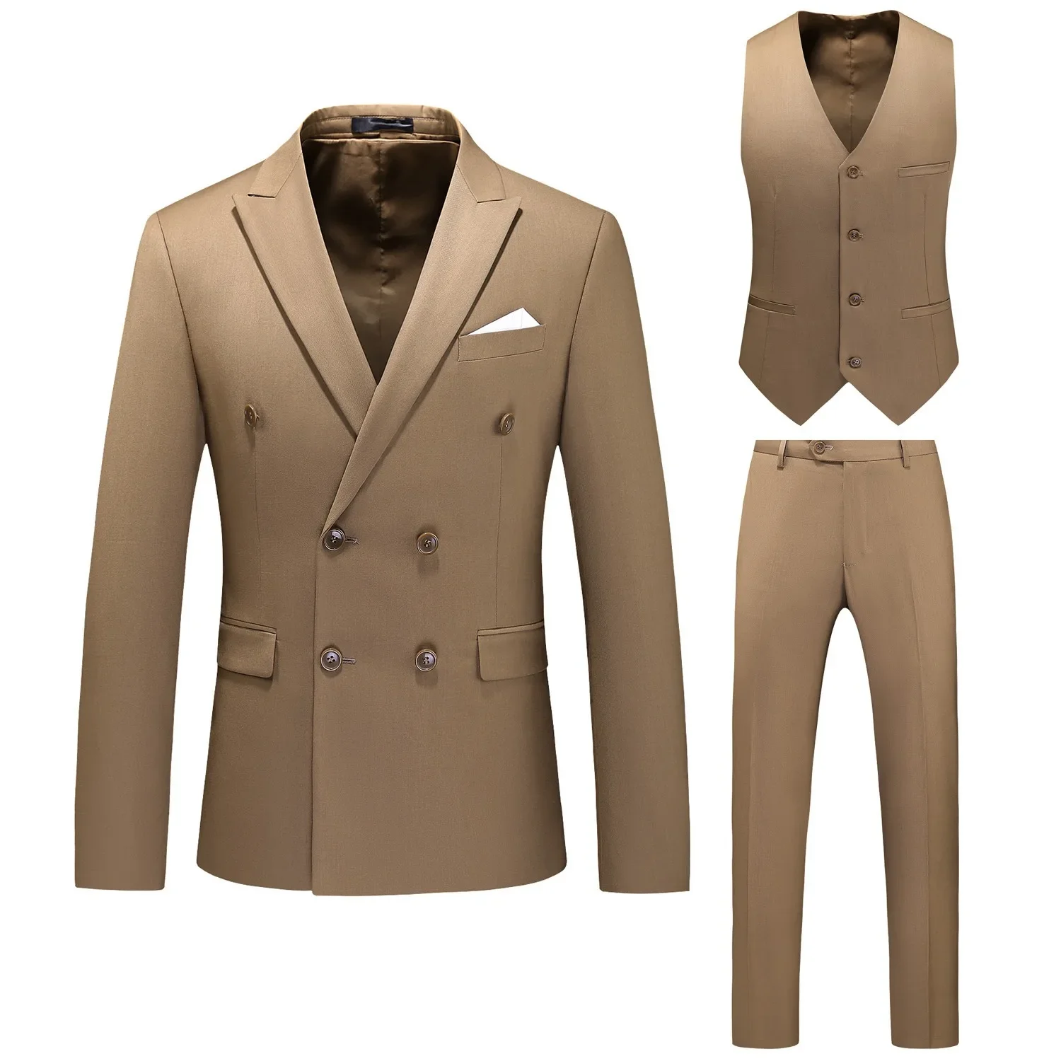 

XXGroomsman buckle solid color hollow foreign trade cross-border suit business groom formal suit