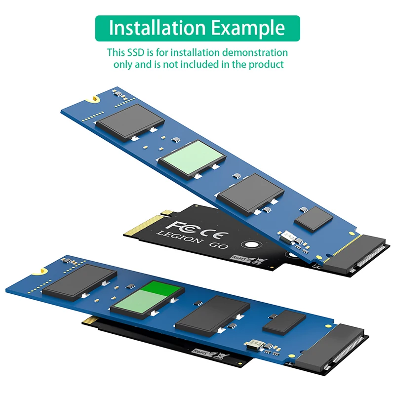 Adaptateur M2 pour Lenovo Legion Go, Déterminer la Conversion pour 2230 2242 2260 2280 Disque SSD M.2 NVcloser SSD PCIe 4.0, Carte Adaptateur