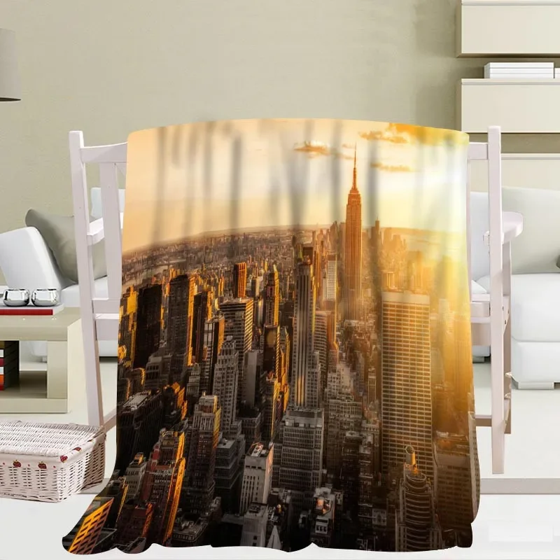 

New York City Theme Flannel Throw Blanket Soft Warm Cozy Sofa Bed Decor Blanket Kids Adults Travelling Gifts Blanket King Size