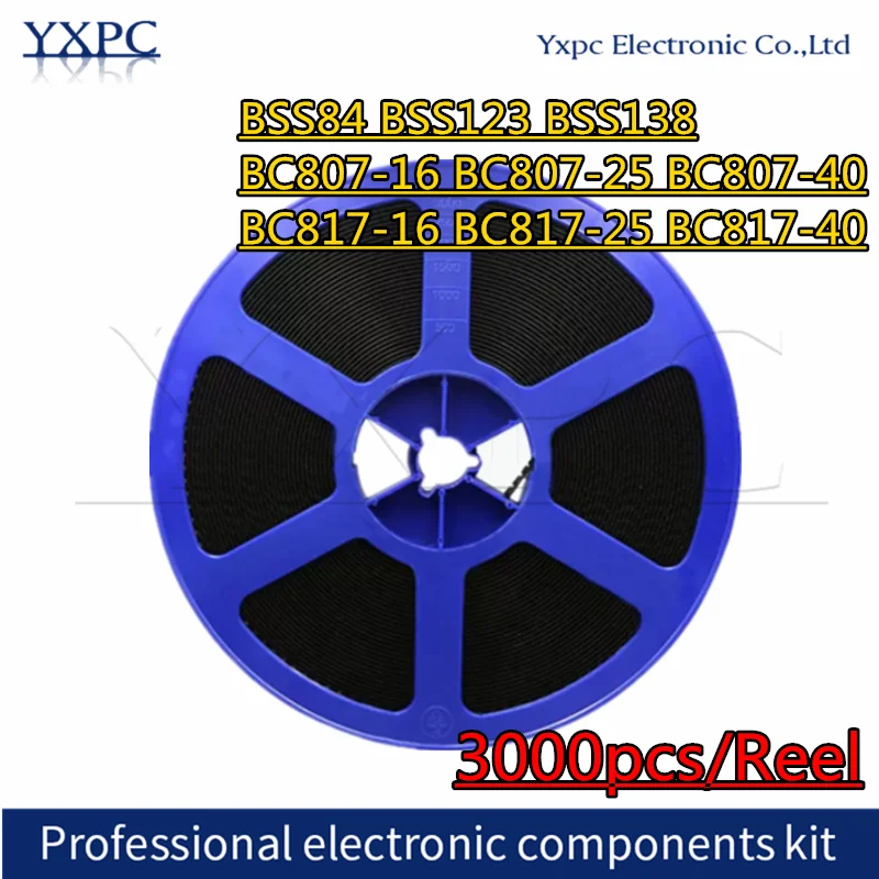 

3000pcs/Reel BSS84 PD BSS123 SA BSS138 J1 BC807-16 5A BC807-25 5B BC807-40 5C BC817-16 6A BC817-25 6B BC817-40 6C SOT-23