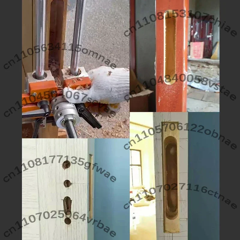 Wooden Door Lock Hole Opener Kit Lock Mortiser Door Fitting Kit w/3pcs Cutters & Accessories Door Slotter Mortising JigTools