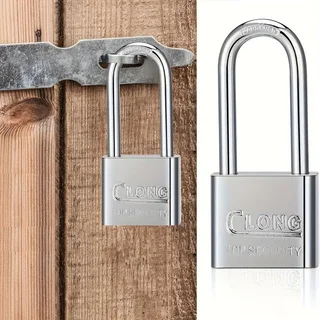 1 Pc Heavy Duty Metal Padlock, Waterproof Rustproof Long Shackle Security Lock with Keys, Anti-Theft Lock for Warehouse, Gym Loc
