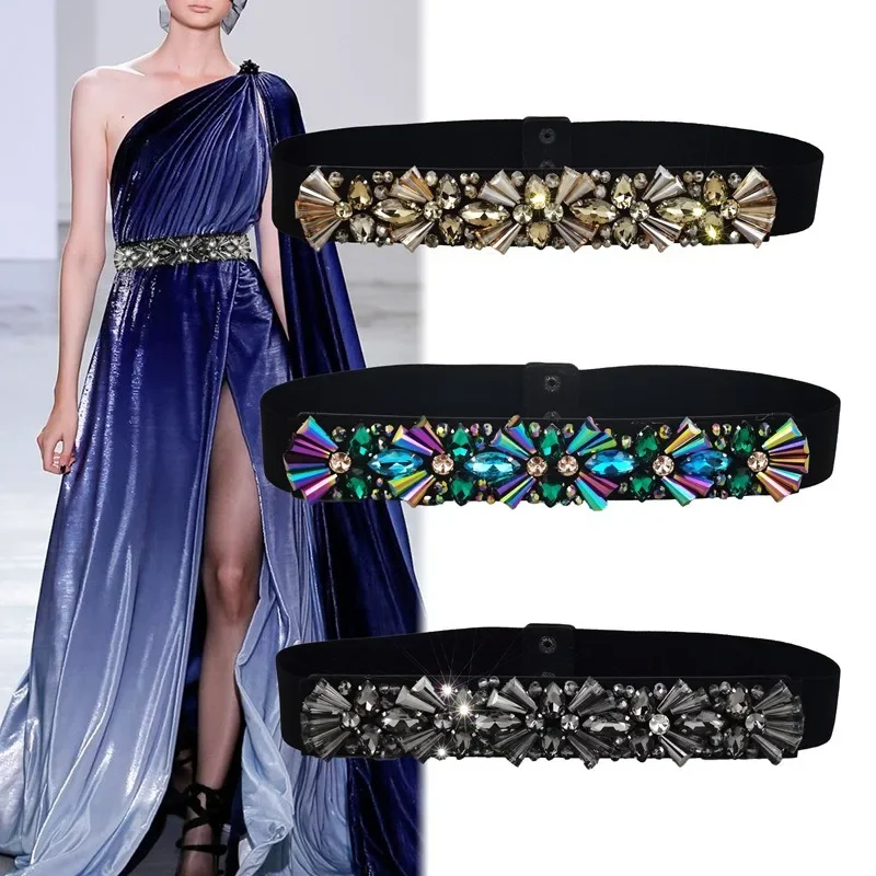 2024 New Hand-sewn Crystal Waist Seal With Dress Decoration Dress High-end Fashion