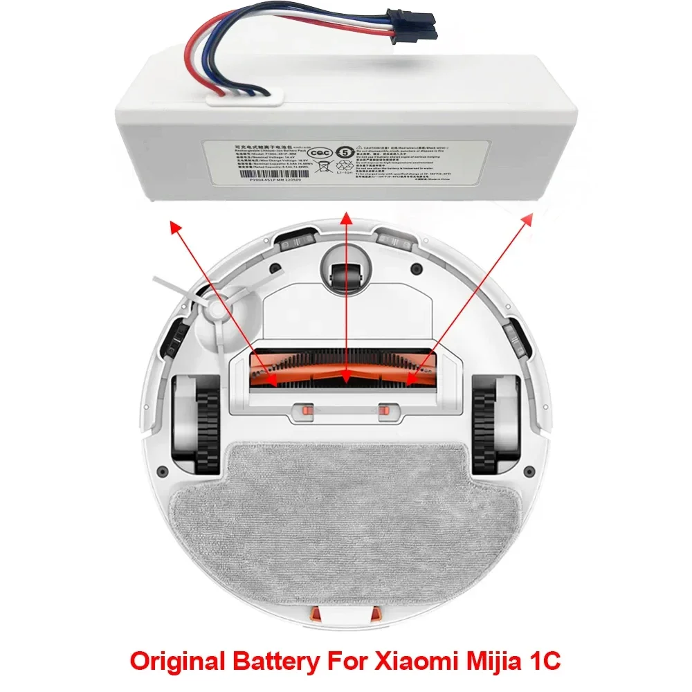 NEW 14.4V 12800mah P1904-4S1P-MM Battery For Xiaomi Mijia 1C STYTJ01ZHM Robot Vacuum Mop Cleaner Accessories battery