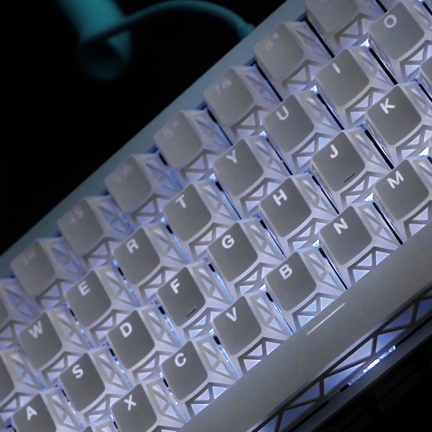 

LumGuard Keycaps Hollow Light Shield RGB Shine Through PBT+PC Double shot keycap set for MX 61 64 87 96 104 Mechanical Keyboard