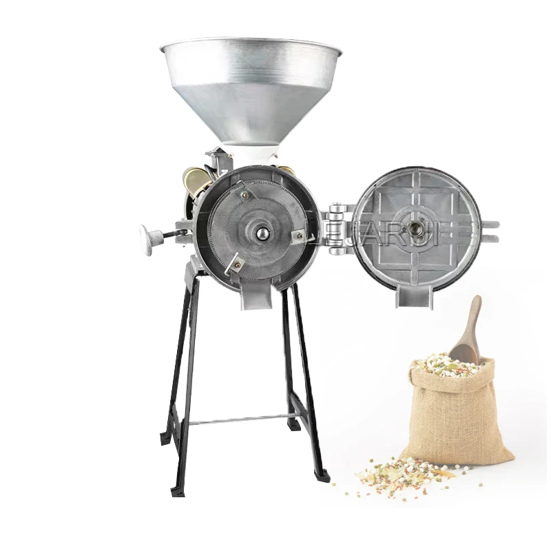 Electric Grain Mill Grinder 1500W Commercial Grinding Machine for Dry Grain Soybean Corn Spice Herb Coffee Bean Wheat Rice