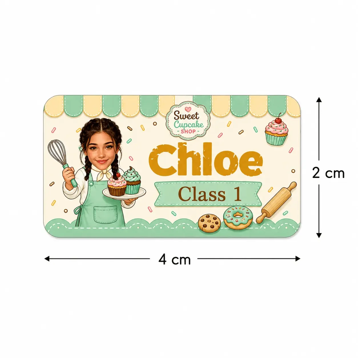 Custom Photo Name & Class Stickers, Personalized Waterproof Student Name Labels, Cartoon Party Theme Designs Ideal for Books, N