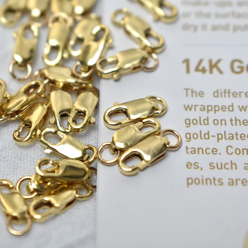 14K Goldfilled Karabinerverschluss mit offenem Ring, Großhandelsbedarf für Armbänder, Halsketten und handgemachten Schmuck – Detail 9