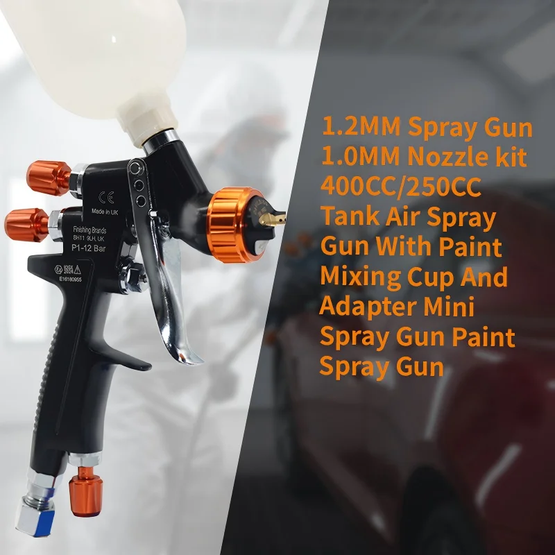 SRl HVLP Spray Gun 0.8/1.0/1.2mm Nozzle Size Can Choose 250CC Tank Air Spray Gun Mini Sprayer For Car Repair Paint Gun view 6