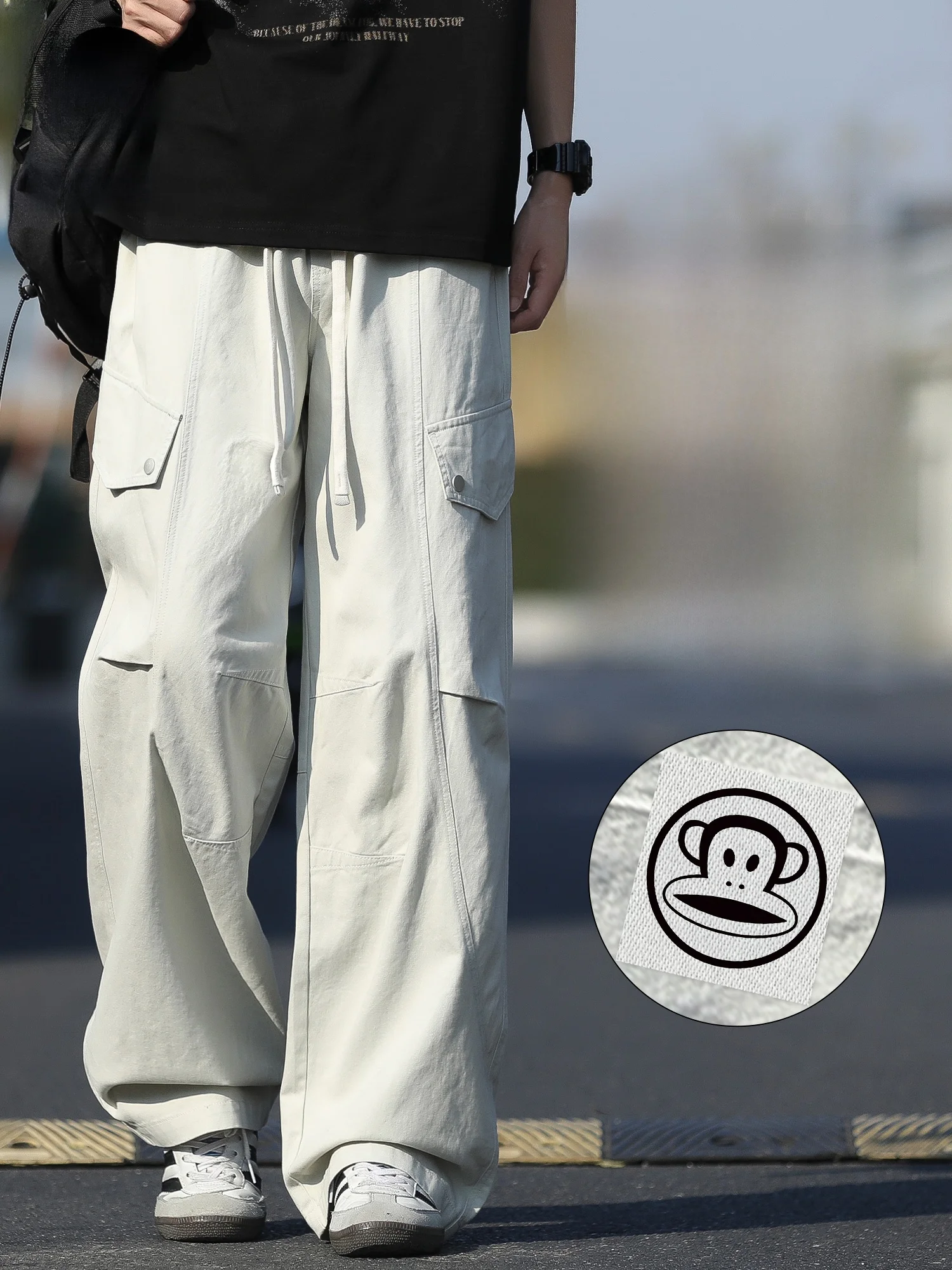 

Мужские повседневные брюки Paul Frank Spring American Workwear: модные свободные прямые брюки для активного отдыха, удобные хлопковые прямые брюки