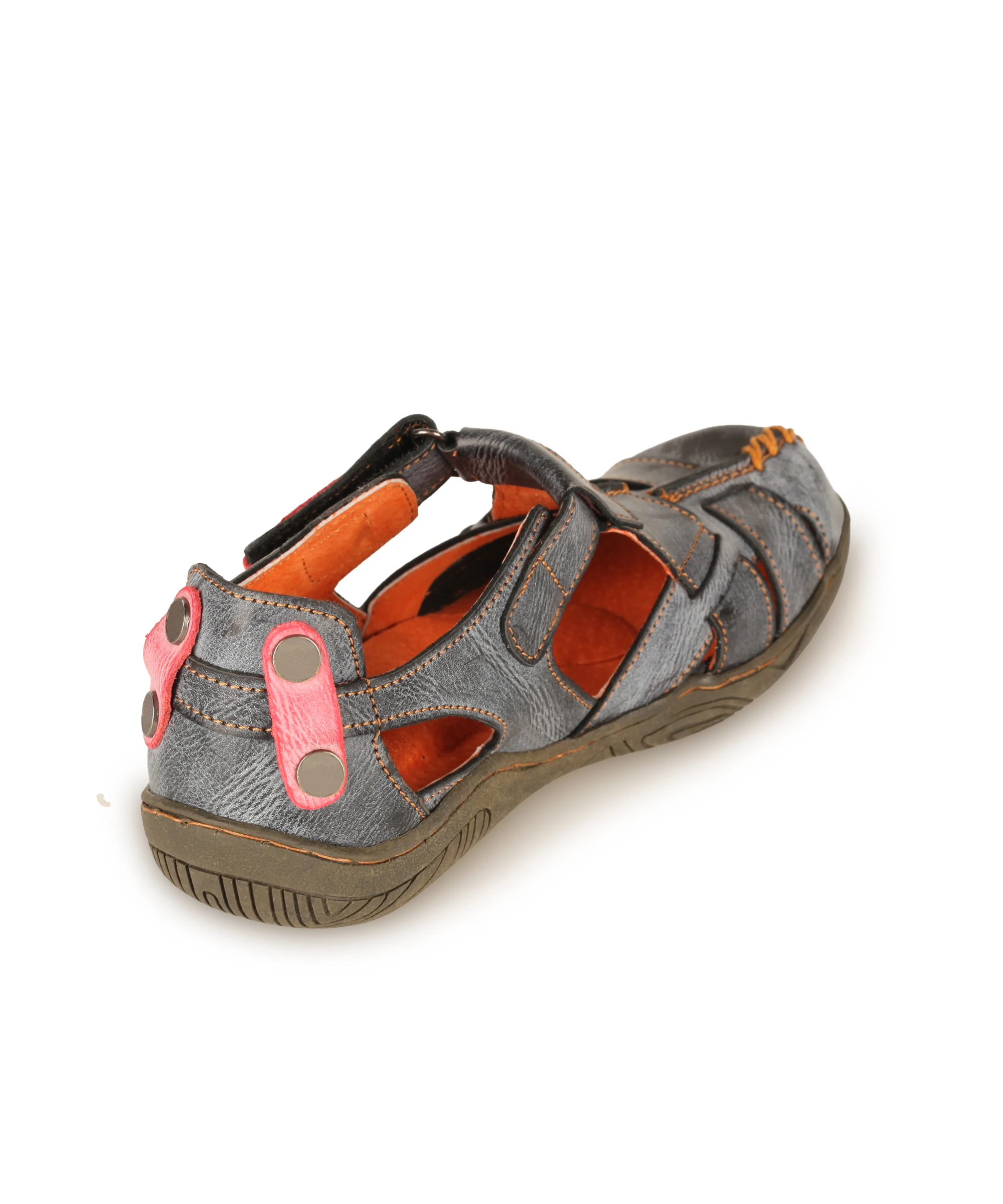 Women's Cross Leather and Hand Stitching Upper Casual Sandal for Outdoor