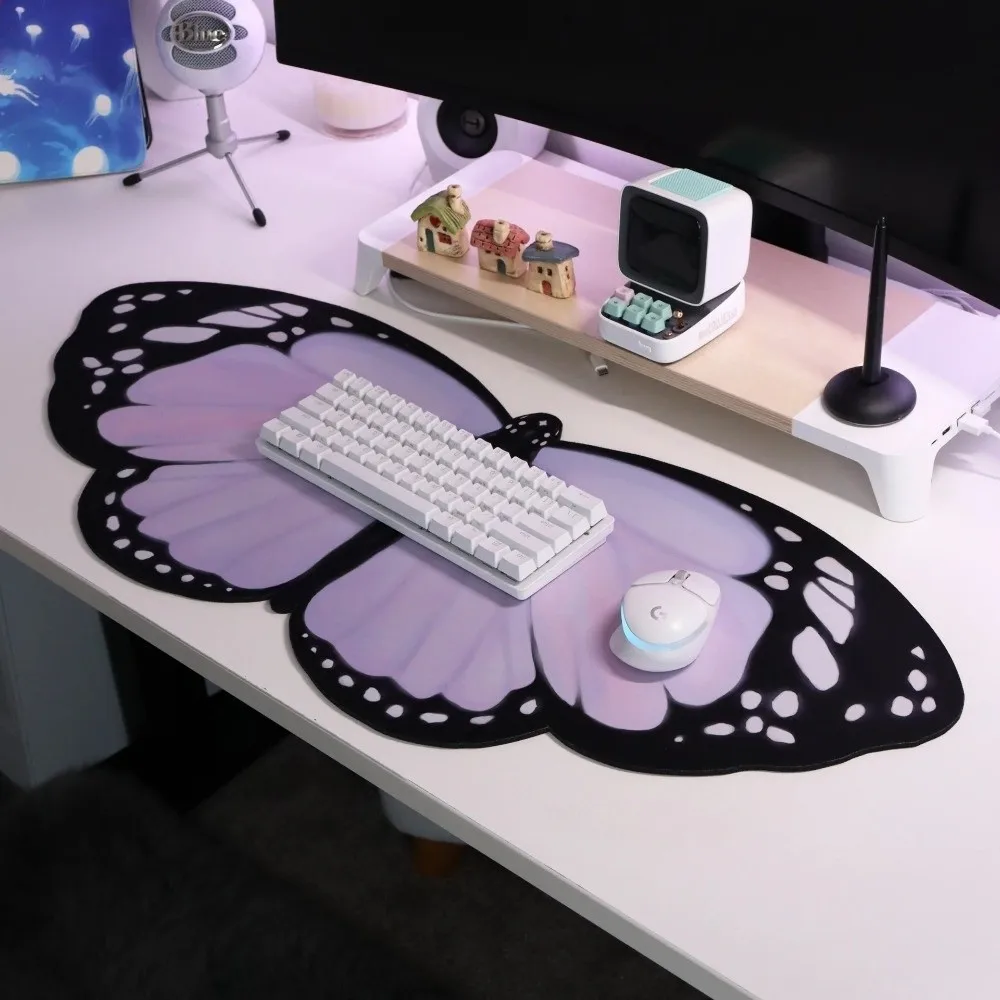 Decoration Butterfly Shape Butterfly Deskmat Wear-resistant Anti Slip Laptop Desk Mat Desk Protector Home