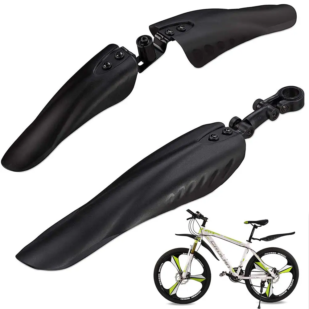 Mountain Bike Mudguard Set, Bicycle Universal Rain Shield, All Inclusive Widened Mudguard, Black, PP PA PVC Material, 24-28