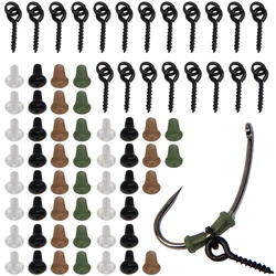 40Pcs Carp Rig Ring Stops With 20Pcs Boilie Bait Screw Fishing Bait Ring Swivel Carp Fishing Accessories