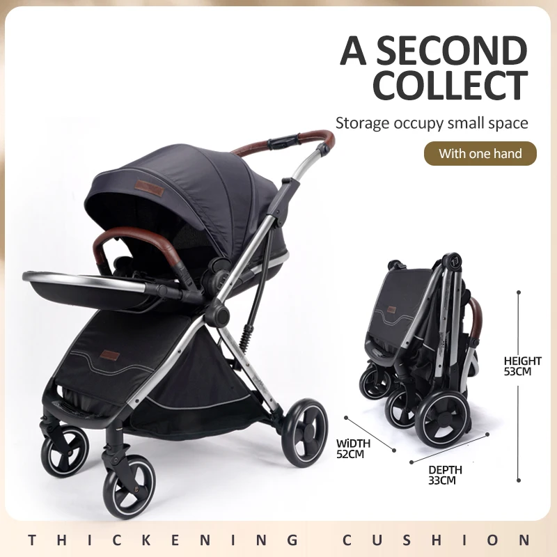 Junior Baby Stroller One-Handed One-Step Fold Stands When FoldedLightweight Baby Strollers