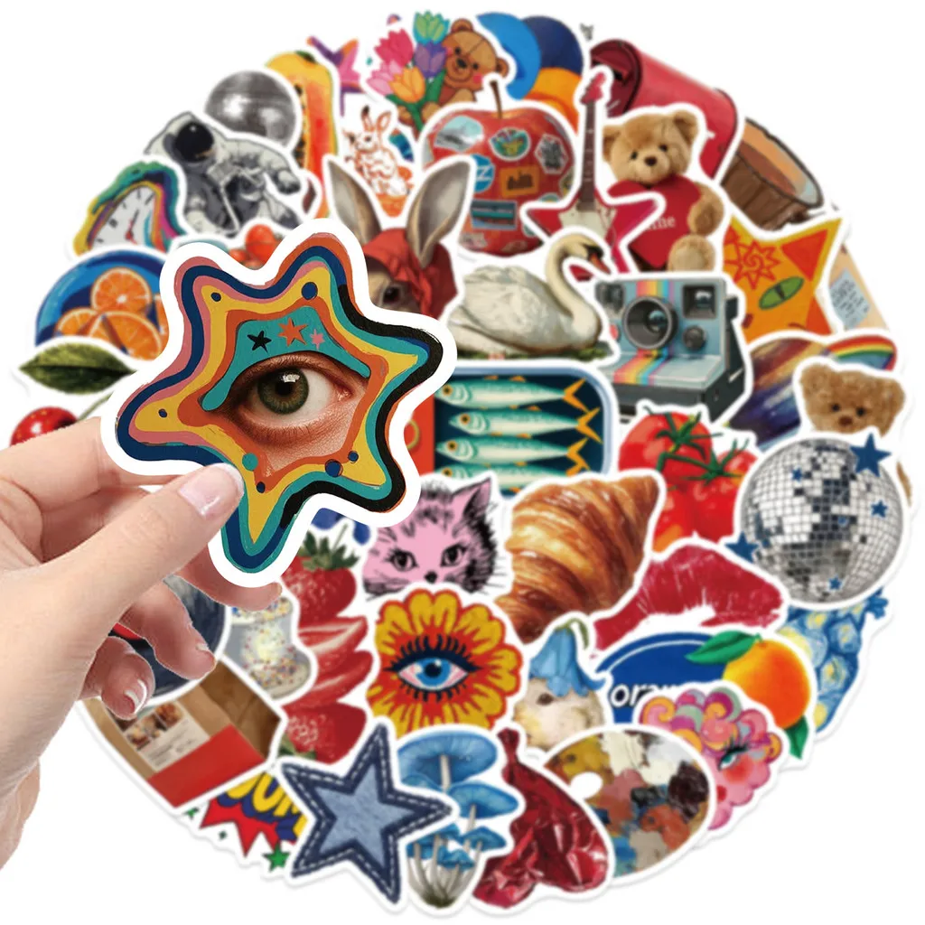 50 stuks Vintage YCK Esthetische Cartoon Graffiti Stickers Waterdichte Multi-Scène Decor Decals voor Gitaren LanLanStickersWorld Store