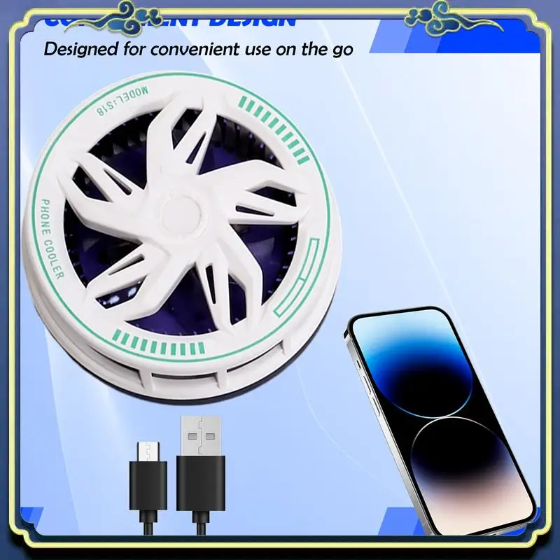 Portable S18 Mobile Phone Cooling Radiator Magnetic Semiconductor Technology, Silent Operation Compatible With IOS & Android