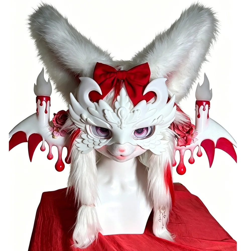 3D Printed Fursuit Mask DIY Blank Model Custom Made to Order Fursuit Accessory Unpainted White Blank for Self Coloring