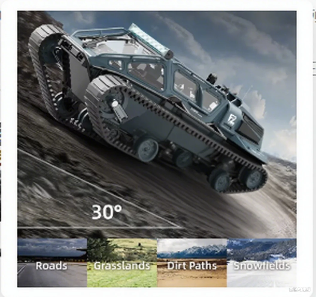 Réservoir sur chenilles à grande échelle | JJRC C881 modèle de simulation jouet avec lumières LED dégoulinante, véhicule tout-terrain télécommandé, le meilleur Gi