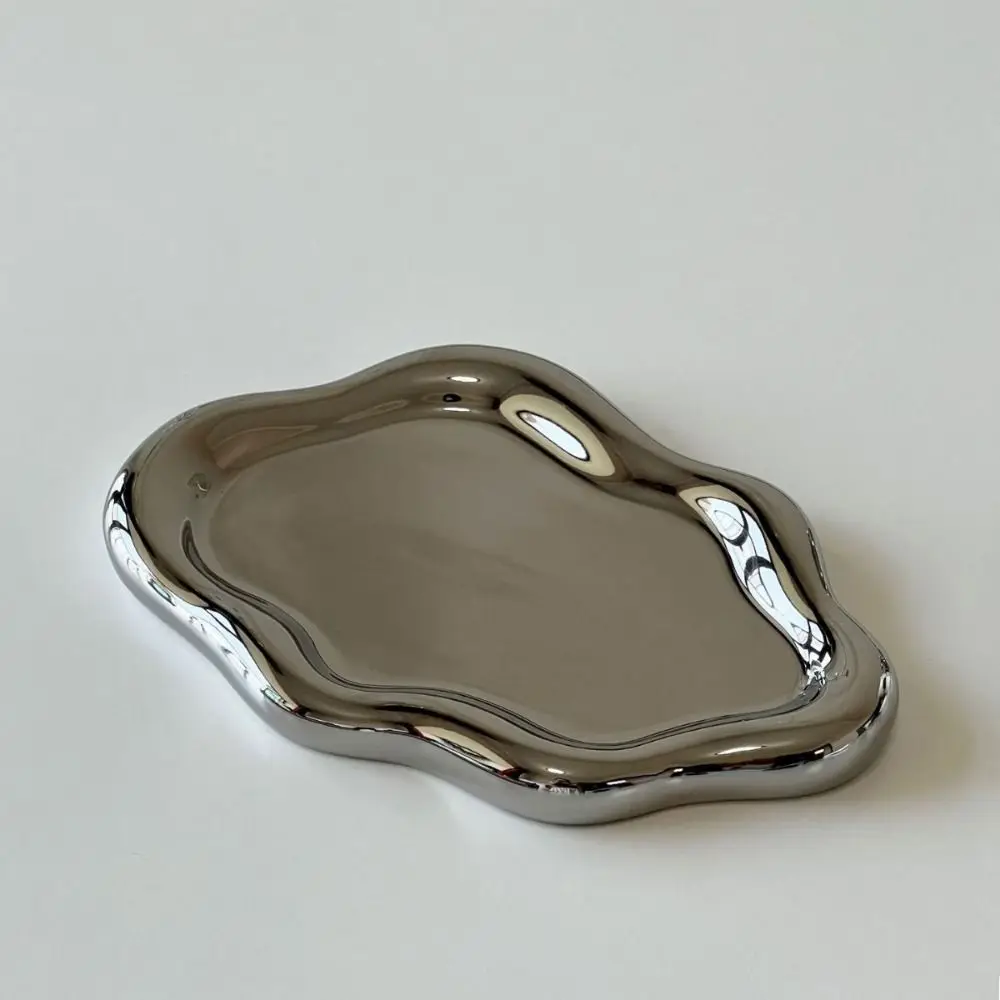 

Ceramic Jewelry Storage Tray Light Luxury Elegant Earrings Necklace Display Plates Simple Decorative Cloud Shape Tray Room Decor