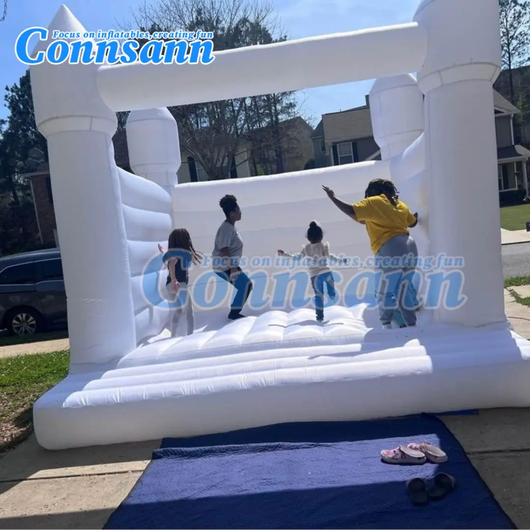 13x13ft Inflatable White Bounce House Castle with Blower&Repair Kit White Bounce House for Kids,Adults party Customization