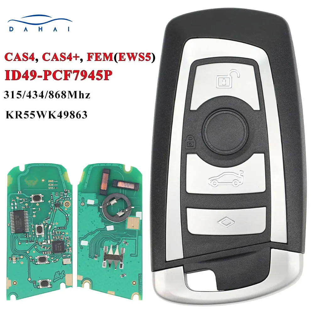 dahai car key 315/433/868Mhz Smart Remote Key KeylessGo For BMW 3 5 7 Series 2009-2016 CAS4 F System Fob KR55WK49863 pcf7945