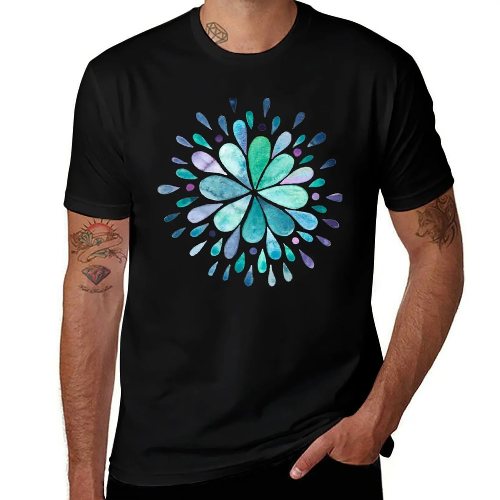 

Boho Ocean Splash T-Shirt Anti-Fade Casual Tee Shirt