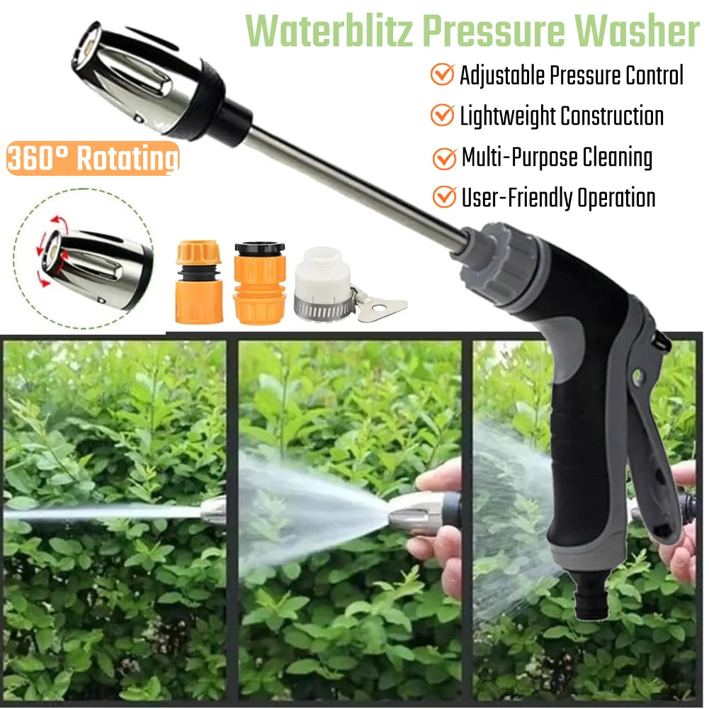 Ручная мойка высокого давления 360° °   Вращающийся автомобильный шланг, мойка высокого давления, турбонаasher Waterblitz для автомобиля